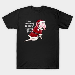 I Saw Mommy Kissing Santa Paws T-Shirt